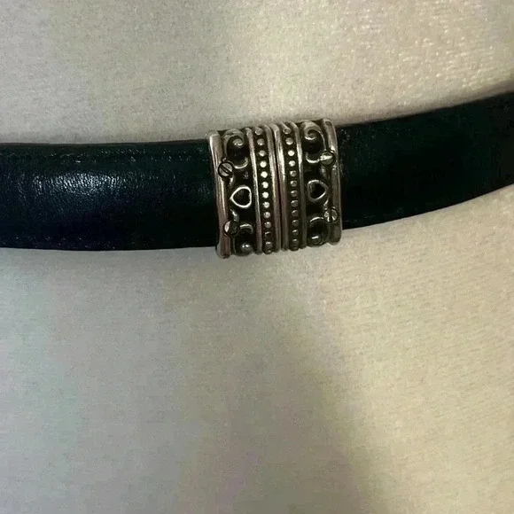 BRIGHTON|2in1 Black Leather Brown Crocodile Embossed Silver Buckle|ML Equestrian - Picture 2 of 13